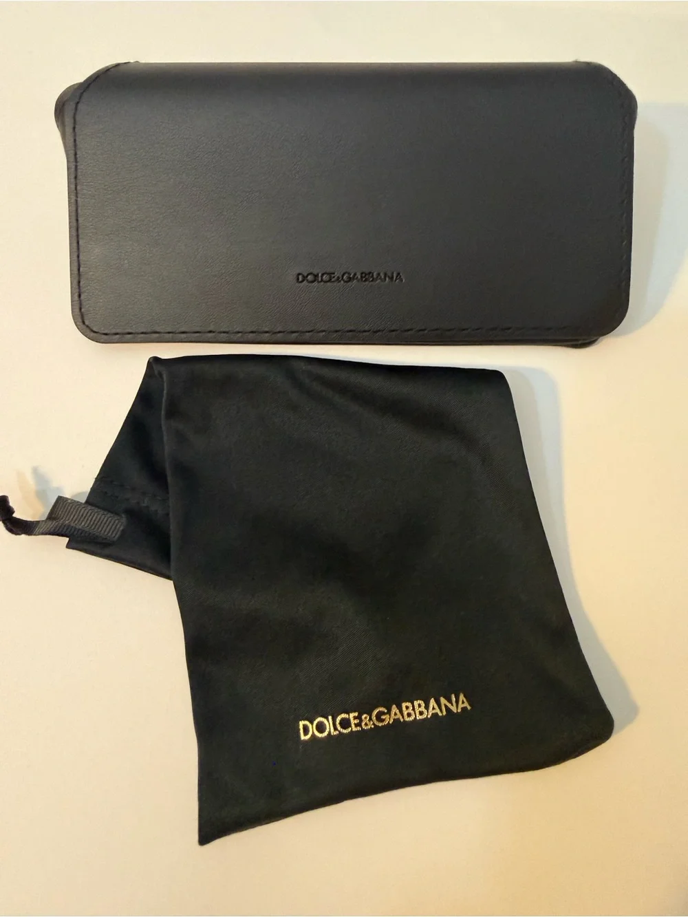 Dolce & Gabbana Black Eyewear Case with Black Branded Soft Pouch unisex